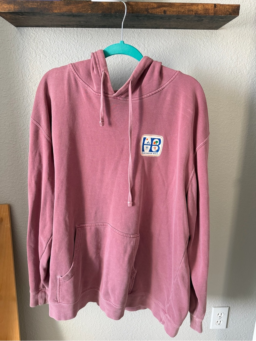 Huntington Beach Dusty Rose Pullover Hoodie.